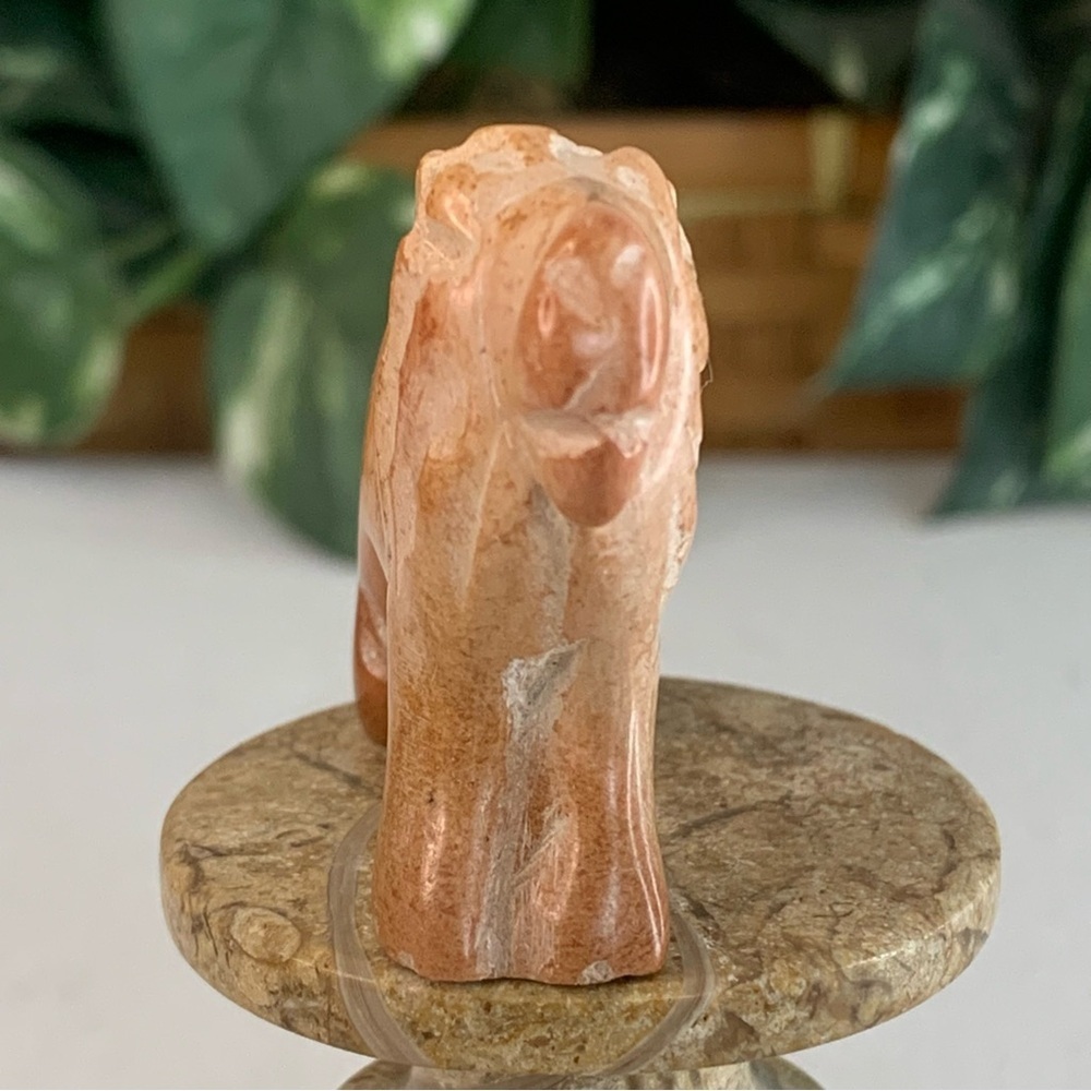 Kisii Soapstone Hand Carved Lion Figurine Stone Cat Carving Animal Figure 2” - Picture 4 of 14